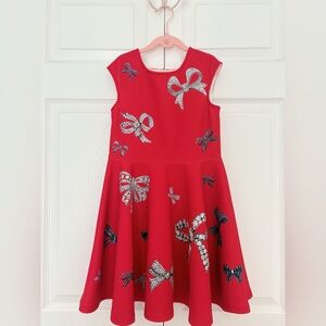 HANNAH BANANA | Red Dress with Bow Embellishments.